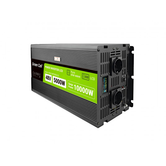 Green Cell PowerInverter LCD įtampos keitiklis 48 V 5000W/10000W Automobilinis keitiklis su ekranu - grynas sinusas