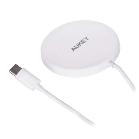 AUEKY Aircore Magnetic LC-A1 Belaidis magnetinis įkroviklis QI USB-C 15W Balta