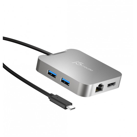 j5create JCD391 Vielinis USB 3.2 Gen 1 (3.1 Gen 1) Type-C Sidabras
