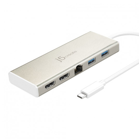 j5create JCD381 USB 3.2 Gen 1 (3.1 Gen 1) Type-C Rusvai gelsvas, Balta