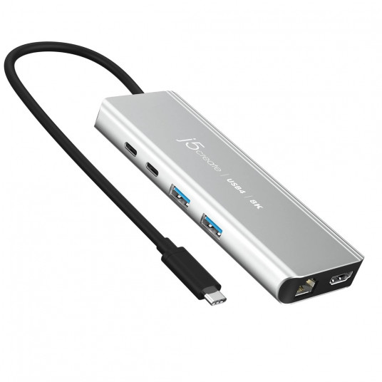 j5create JCD403-N sąsajos šakotuvas C tipo USB 10000 Mbit/ai Pilka