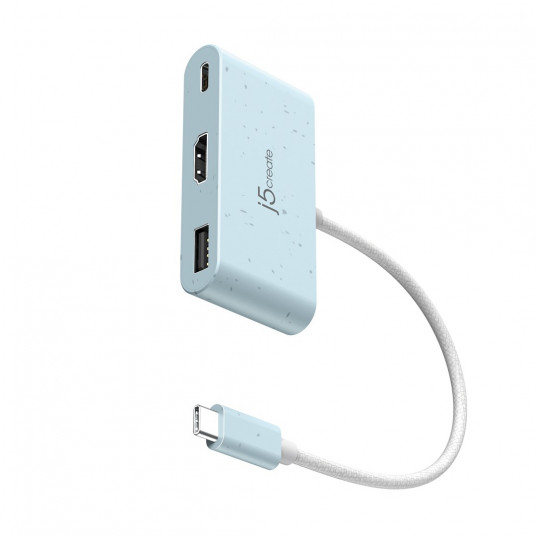 j5create JCA379EC-N sąsajos šakotuvas C tipo USB 5000 Mbit/ai Žydras