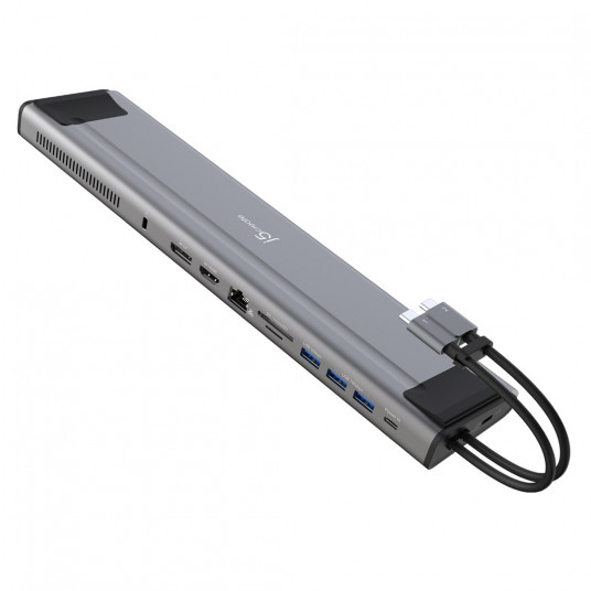 j5create JCD552 Vielinis USB 3.2 Gen 1 (3.1 Gen 1) Type-C Juoda, Sidabras