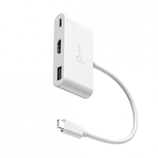 j5create JCA379EW-N sąsajos šakotuvas C tipo USB 5000 Mbit/ai Balta