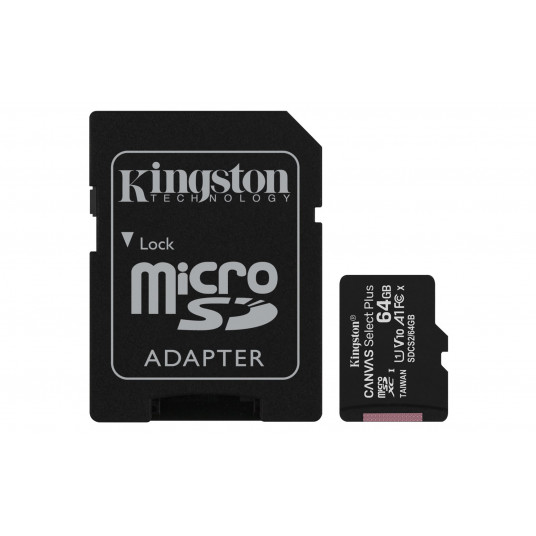 Kingston Technology Canvas Select Plus 64 GB MicroSDXC UHS-I Klasės 10