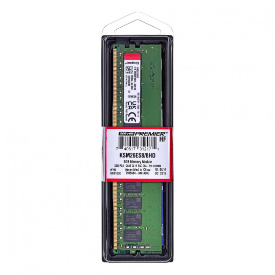 Kingston UDIMM ECC 8GB DDR4 1Rx8 Hynix D 2666MHz PC4-21300 KSM26ES8/8HD