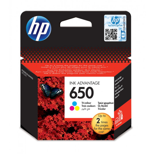 HP 650 originalus mėlynas, violetinis, geltonas 1 vnt.