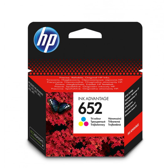 HP 652 originalus purpurinis, mėlynas, geltonas