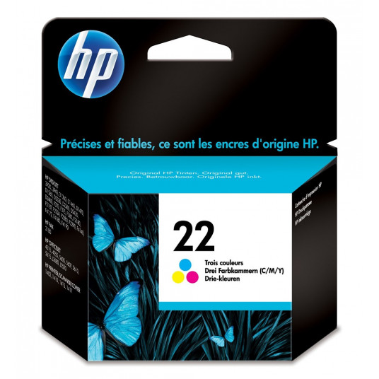 HP 22 trispalvė originali rašalo kasetė