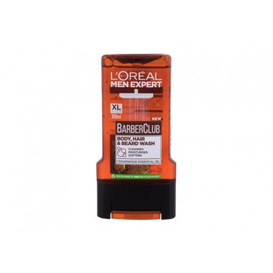 Dušo želė L'Oréal Paris Men Expert Barber Club kūno, plaukų ir barzdos prausiklis, 300 ml