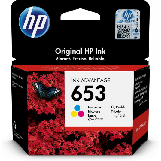 HP originali 653 Advantage trijų spalvų rašalo kasetė