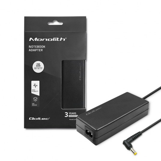 Qoltec 52410 Maitinimo adapteris Acer 40W | 19V | 2.1A | kištukas 5,5*1,7 | + maitinimo laidas