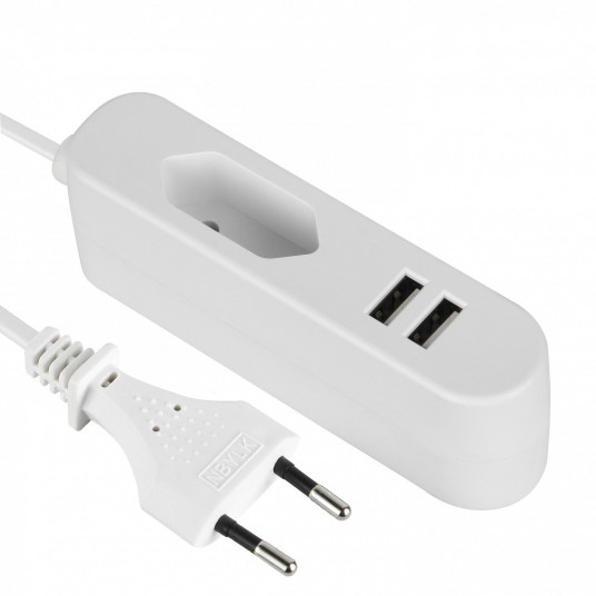 Electraline 70047 Travel adapter 1p 2xUSB / 2.4A / 1.5m