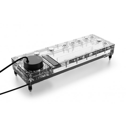 „Alphacool Core Distro“ plokštė 360 mm kairėje su VPP, ARGB – akrilas