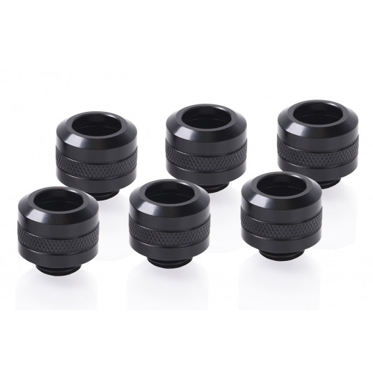 „Alphacool Icicle Pro“ jungtis, 13 mm kieto vamzdelio jungtis G1/4, 6 pak. – juoda
