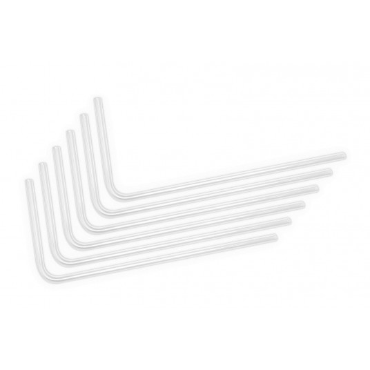 EK vandens blokai EK-Loop kietas vamzdis 12/10mm akrilas, sulenktas 90 laipsnių - 80cm, 6 vnt.