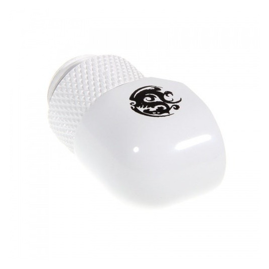 Bitspower adapteris 90 laipsnių G1/4 colio lizdas iki G1/4 colio lizdas – pasukamas, baltas