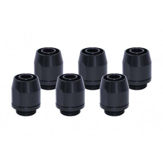 Alphacool TPV metalinis 12,7 / 7,6 mm prisukamas tarpiklis G1/4, 6 paketų – juodas