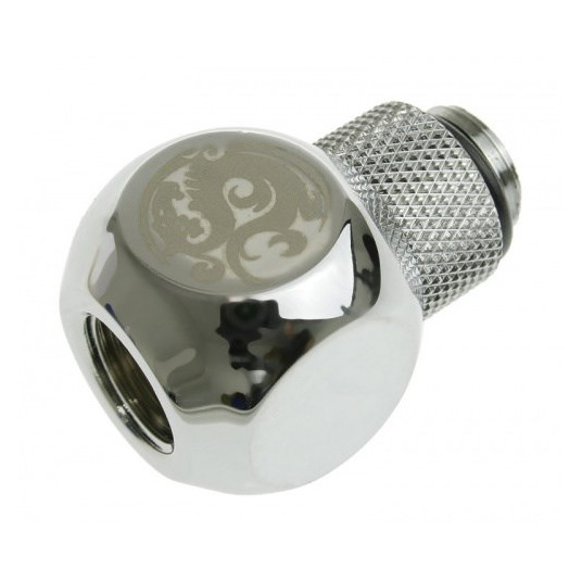 Bitspower Adapter T-Splitter G1/4 colių vidinis iki 2x G1/4 colio vidinis sriegis – pasukamas, TII, blizgus sidabras