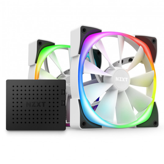 NZXT Aer RGB 2, PWM ventiliatorius, 140 mm, 2 pak. – baltas