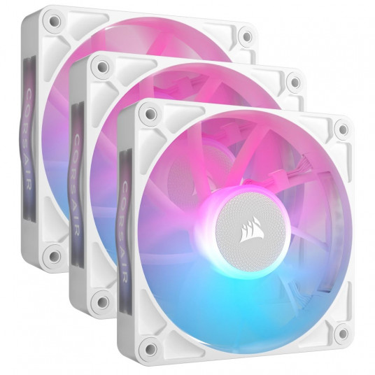 Corsair iCUE LINK RX120 RGB serija, PWM Fan 3 Pack - 120 mm, balta