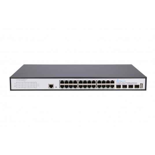 Extralink Hypnos Pro | Jungiklis | 24x RJ45 1000Mbps PoE, 4x SFP+, L3, valdomas, 450W