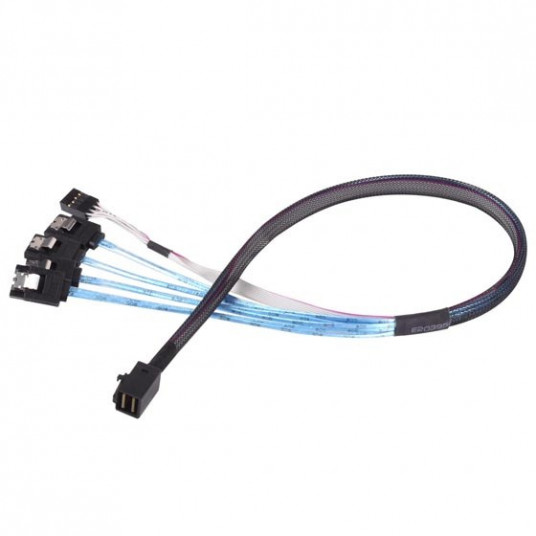 SilverStone SST-CPS05 Mini-SAS į SATA 7 kontaktų kabelis – 50 cm