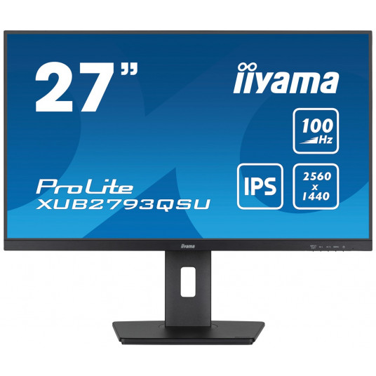 "68,6cm/27" (2560x1440) Iiyama Prolite XUB2793QSU-B6 16:9 QHD IPS 100Hz 1ms HDMI DP USB LS Pivot VESA Black"