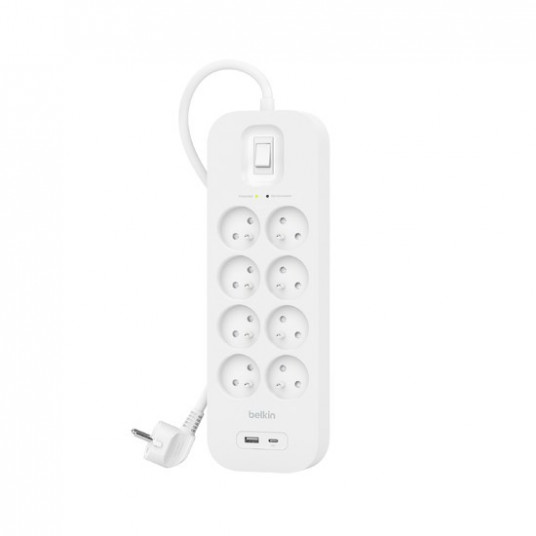 Belkin SRB003CA2M viršįtampių ribotuvas Balta 8 AC išvestis(ys / čių) 2 m
