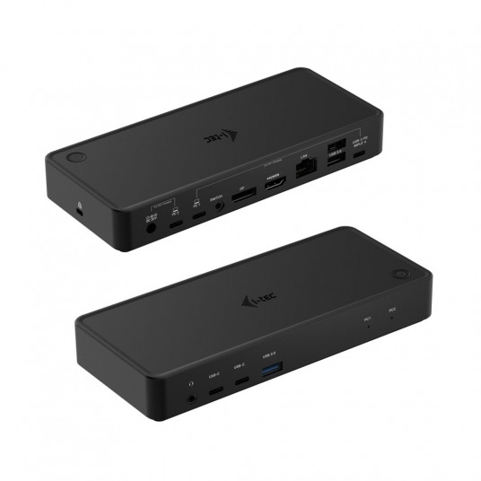 i-tec USB-C / Thunderbolt KVM dvigubas ekranas + maitinimo tiekimas 65/100 W