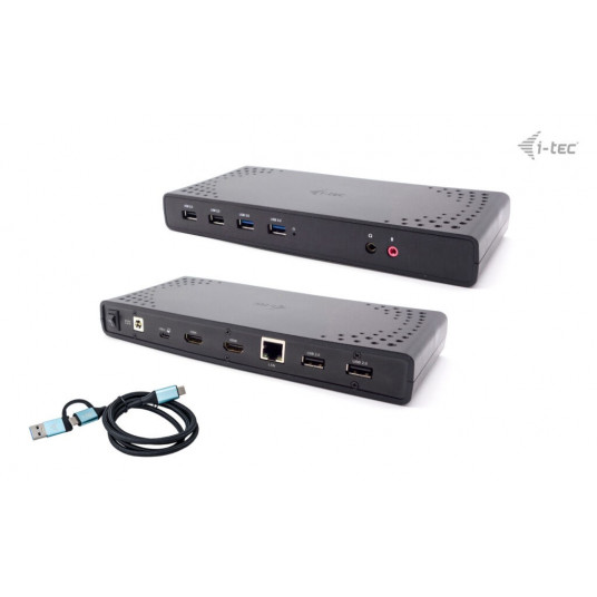 „i-tec USB 3.0“ / USB-C / „Thunderbolt“ 2x HDMI dvigubas ekranas LAN garso maitinimo tiekimas 85 W