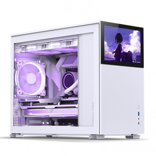 Jonsbo D31 Screen Micro-ATX dėklas, grūdintas stiklas – baltas
