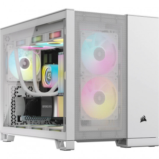 Corsair 2500D Airflow Micro-ATX dėklas, grūdintas stiklas – baltas