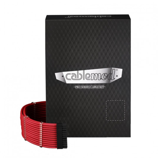 CableMod C-Series PRO ModMesh kabelių rinkinys, skirtas Corsair AXi/HXi/RM (geltona etiketė) – raudona