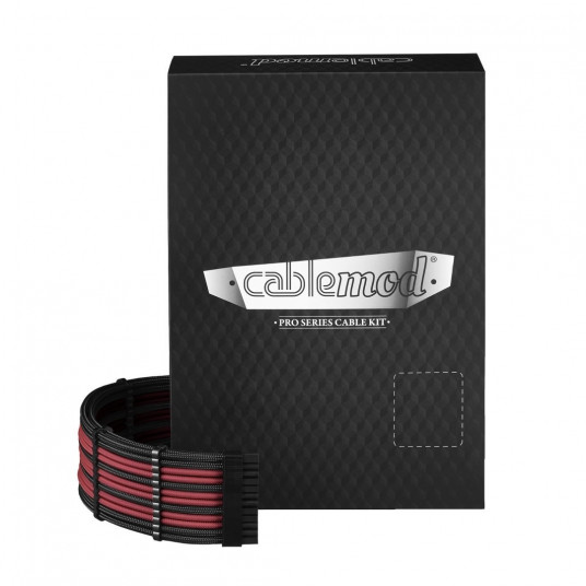 CableMod C-Series PRO ModMesh kabelių rinkinys, skirtas Corsair AXi/HXi/RM (geltona etiketė) – juoda/kraujo raudona