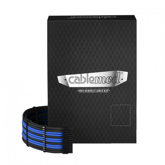 CableMod C-Series PRO ModMesh kabelių rinkinys, skirtas RMi/RMx/RM (juoda etiketė) – juoda/mėlyna