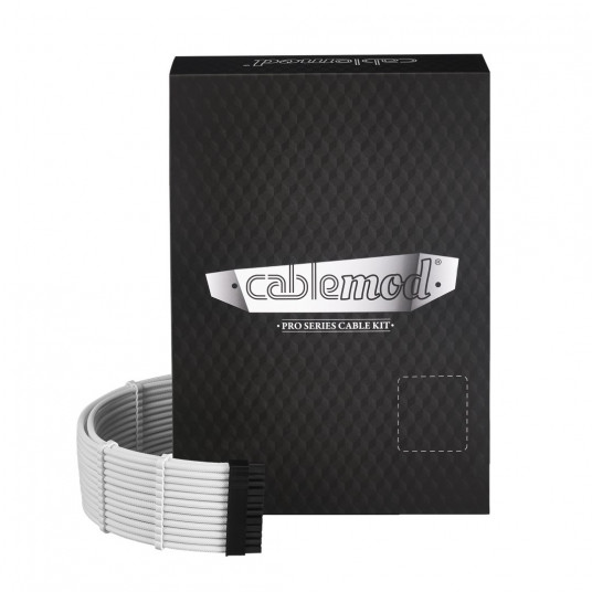 CableMod C-Series PRO ModMesh kabelių rinkinys, skirtas RMi/RMx/RM (juoda etiketė) – balta