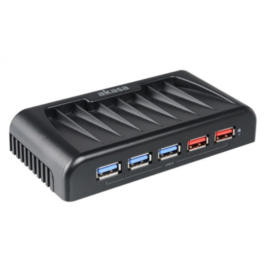 „Akasa Connect 7 EX“ – USB 3.0 šakotuvas, įsk. 2x greito įkrovimo prievadas