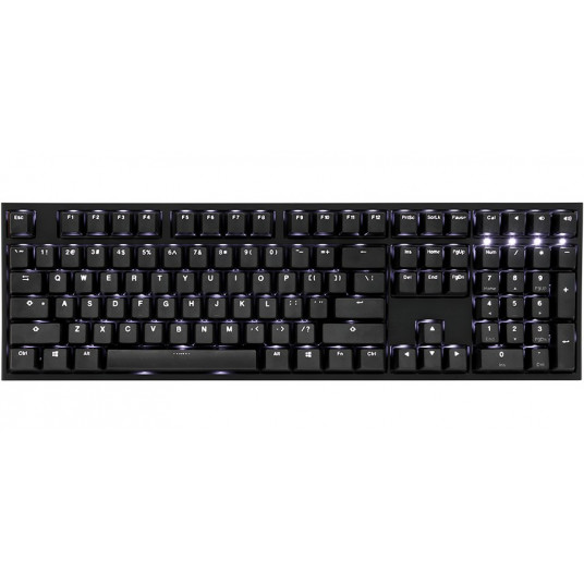 Ducky One 2 apšviesta PBT žaidimų klaviatūra, MX sidabrinė, baltas LED – juodas