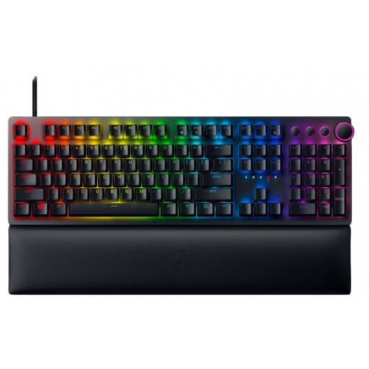Razer Huntsman V2 žaidimų klaviatūra, raudonas jungiklis – juodas