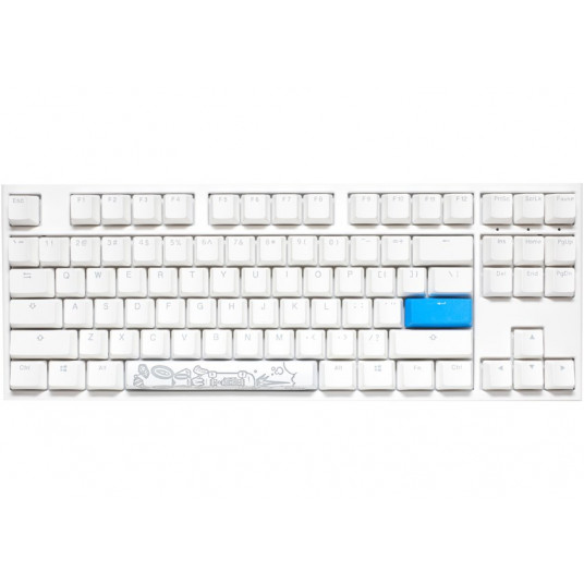 Ducky One 2 TKL PBT žaidimų klaviatūra, MX-ruda, RGB LED – balta
