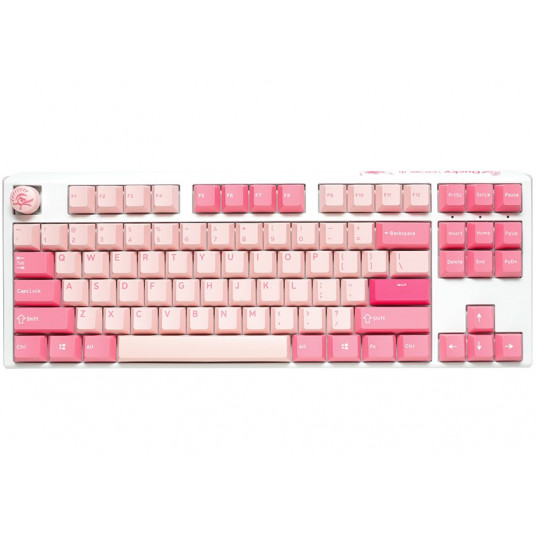 Ducky One 3 Gossamer TKL rožinė žaidimų klaviatūra – MX-Black Clear Top (JAV)