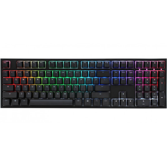 Ducky One 2 apšviesta PBT žaidimų klaviatūra, MX-Blue, RGB LED – juoda