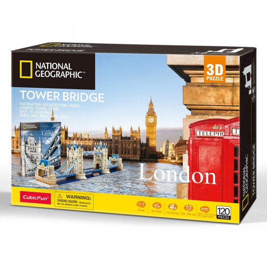 CUBICFUN 3D dėlionė iš serijos „National Geographic“ - „Tauerio tiltas“