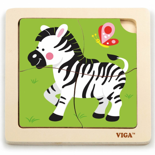 Medinė dėlionė Viga, zebra