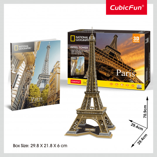 CUBICFUN 3D dėlionė „NatGeo: Eifelio bokštas“
