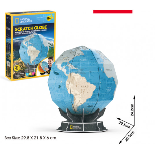 CUBICFUN 3D dėlionė „Scratch Globe“