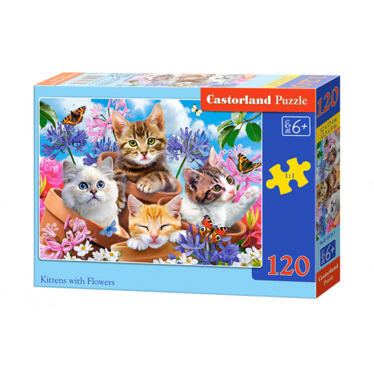Puzzle 120 pcs. Kittens with Flowers