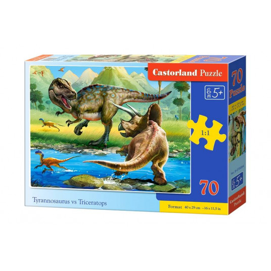 Dėlionė 70 vnt. Tyrannosaurus vs Triceratops