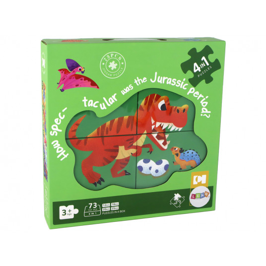 Dėlionė 4in1 Dinozaurai, 73 el.
